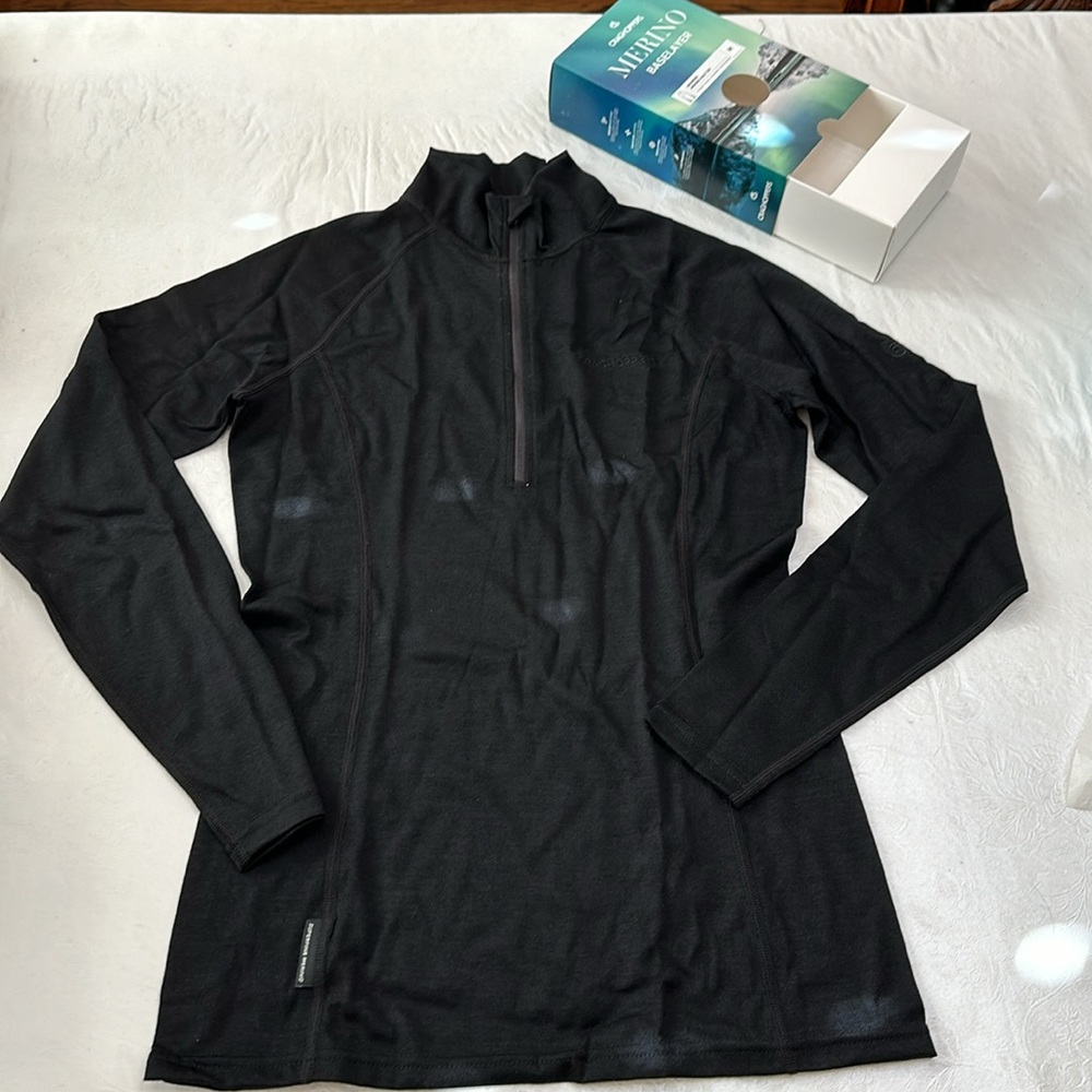 Craghoppers BASELAYER MERINO HALF-ZIP TOP - black